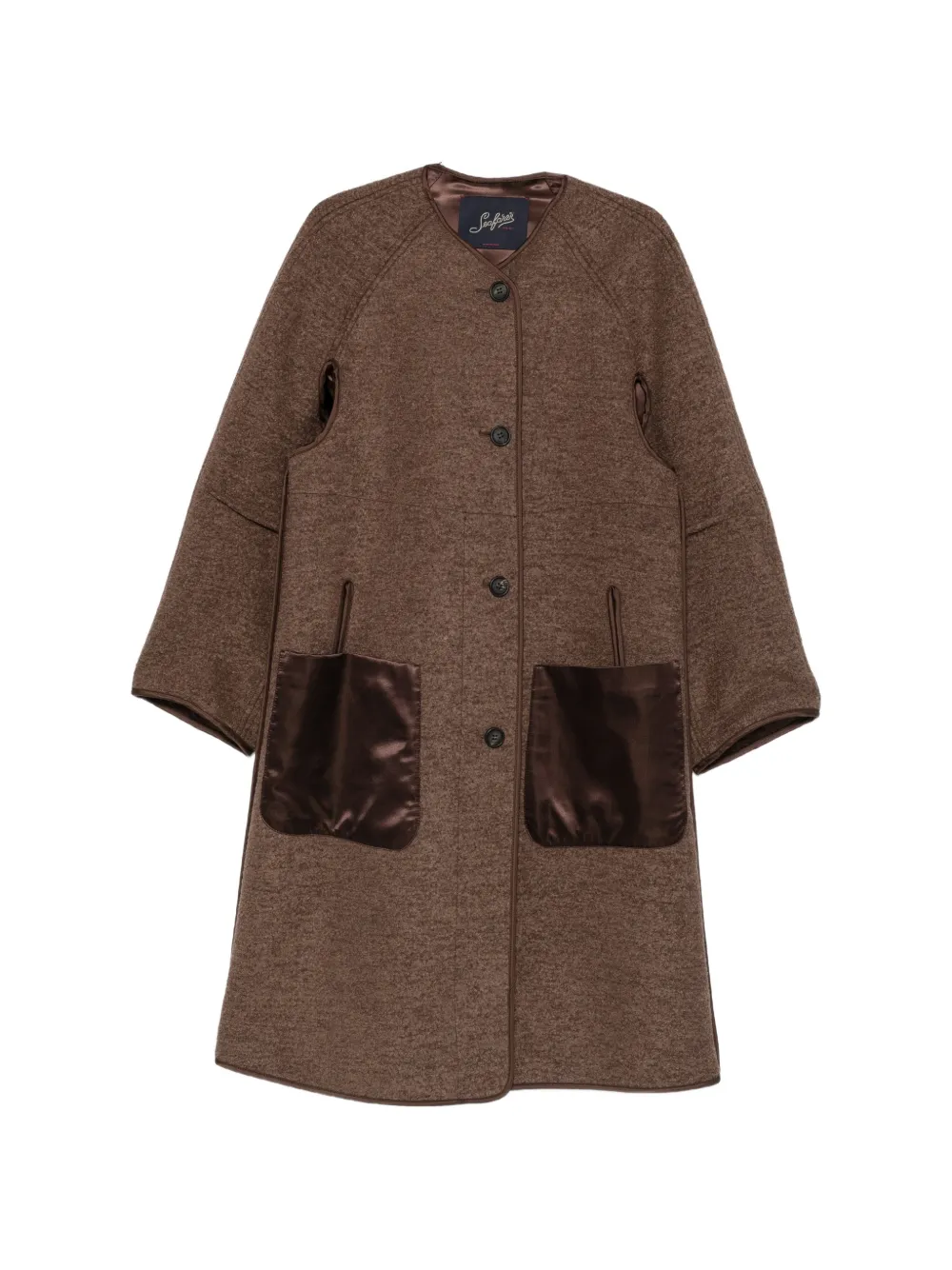 Seafarer Hepburn contrast-pocket panelled coat - Marrone