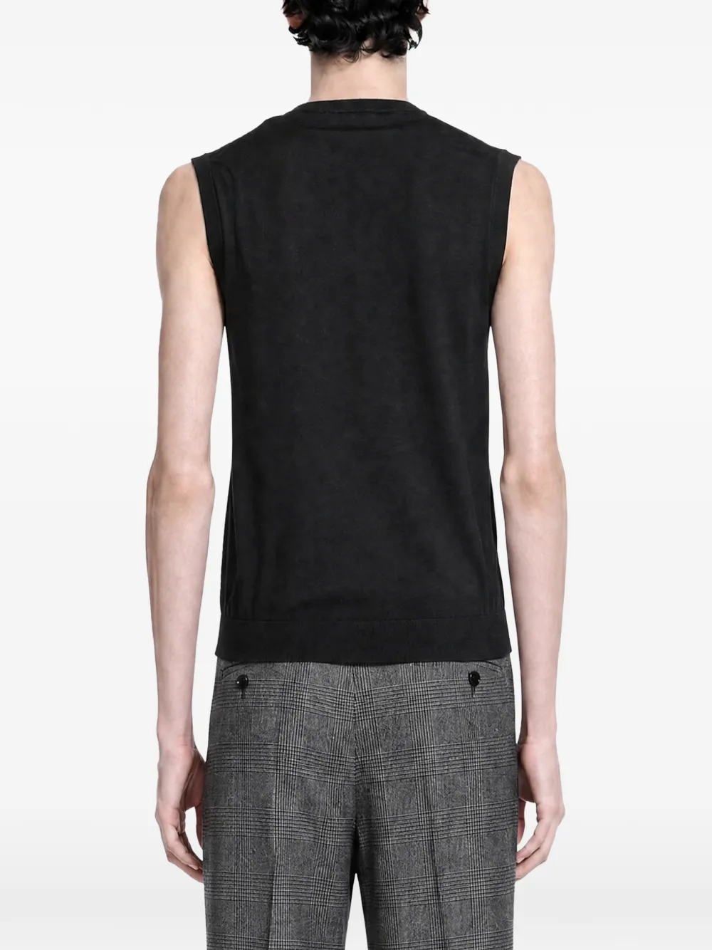 Lardini Gebreide wollen spencer met V-hals Zwart