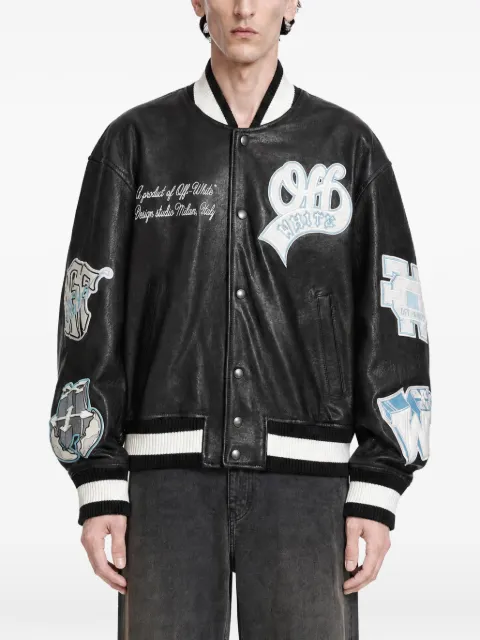 Off-White patch-detail varsity jacket