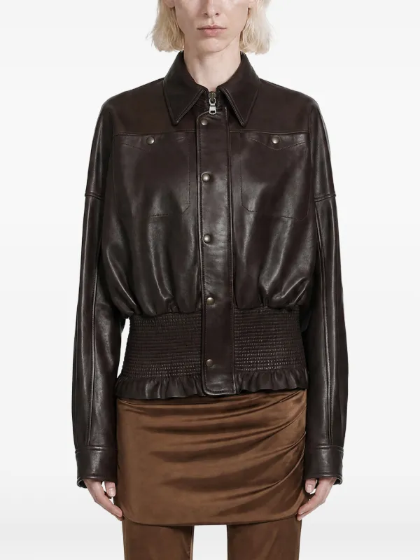 Petar Petrov Soft Tension Leather Jacket in Brown
