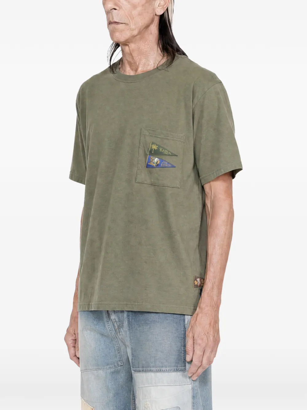 KAPITAL T-shirt met zak Groen