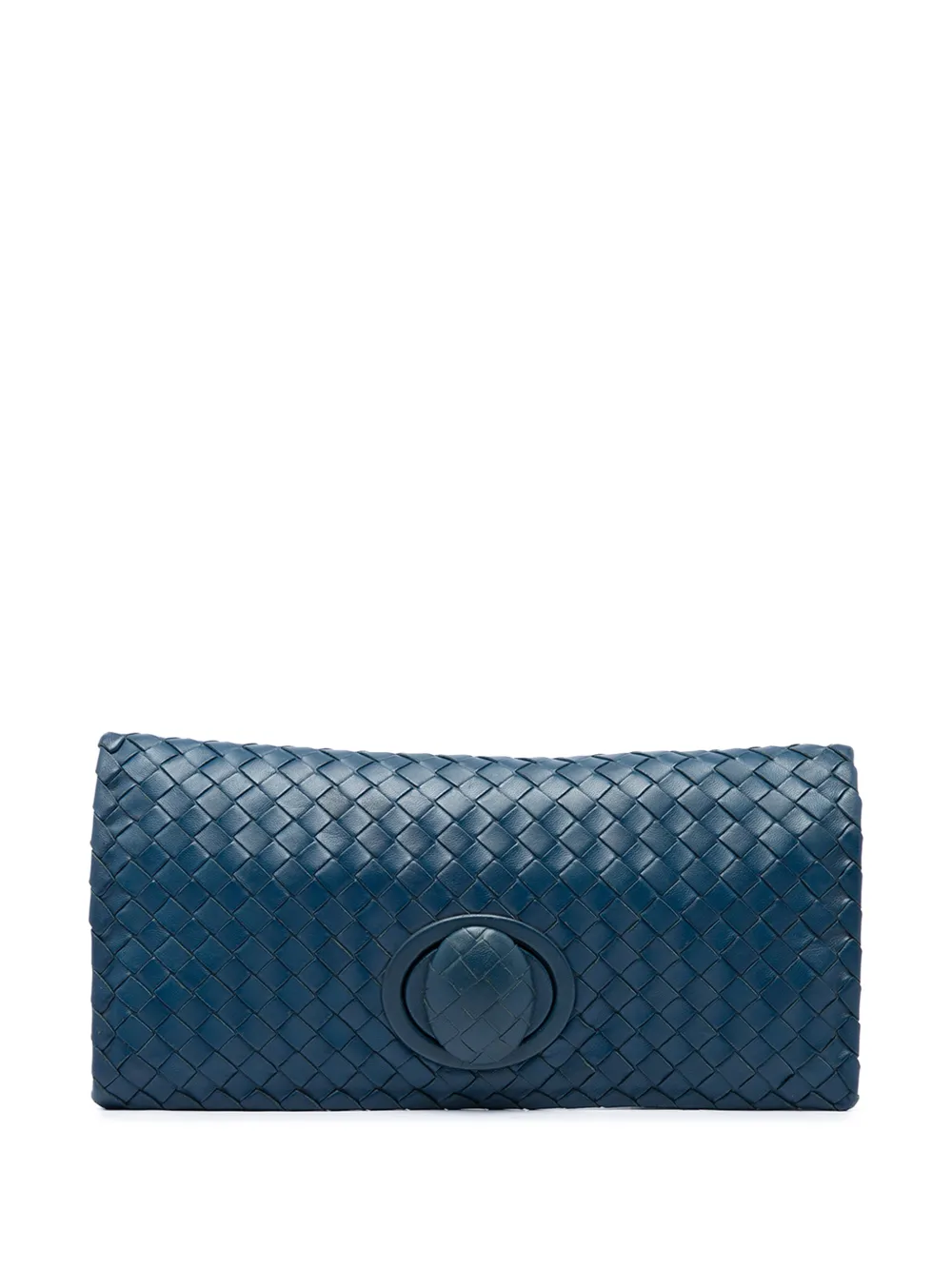 Bottega Veneta Pre-Owned 2012-2025 Intrecciato Clutch aus Nappaleder mit Drehverschluss - Blau