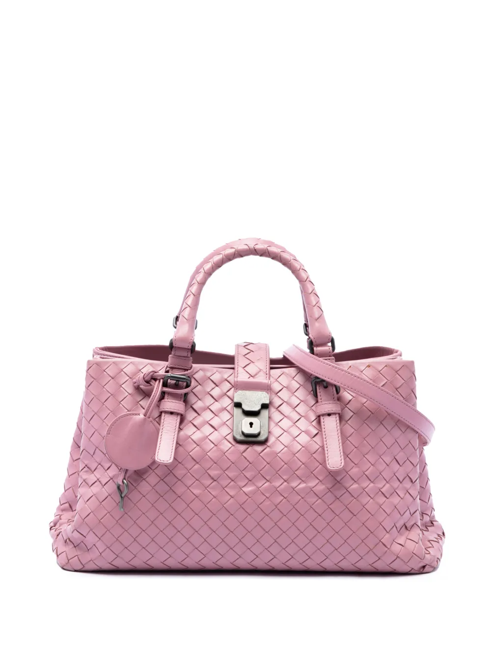 Bottega Veneta Pre-Owned 2012-2026 kleine Intrecciato Roma Satchel-Tasche aus Nappaleder - Rosa