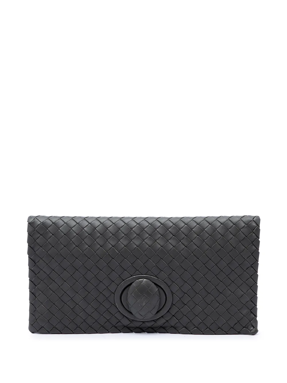 Bottega Veneta Pre-Owned 2012-2025 Intrecciato Clutch aus Nappaleder mit Drehverschluss - Grau