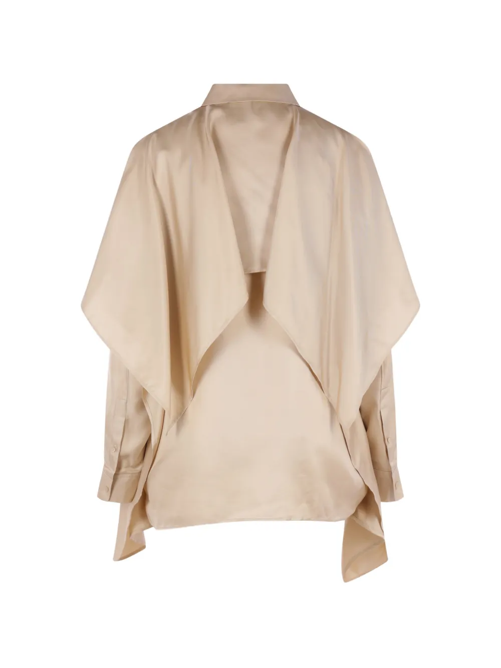 LOEWE Zijden blouse met cape Beige