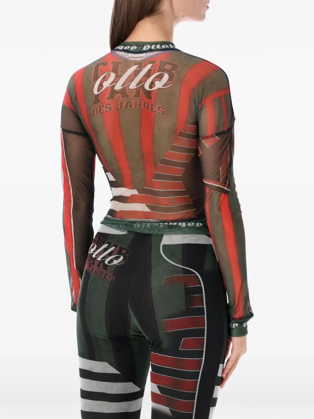 Ottolinger graphic-print long-sleeve t-shirt Groen