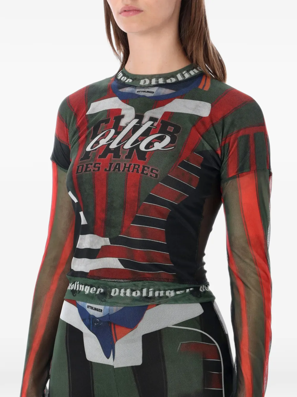 Ottolinger graphic-print long-sleeve t-shirt Groen