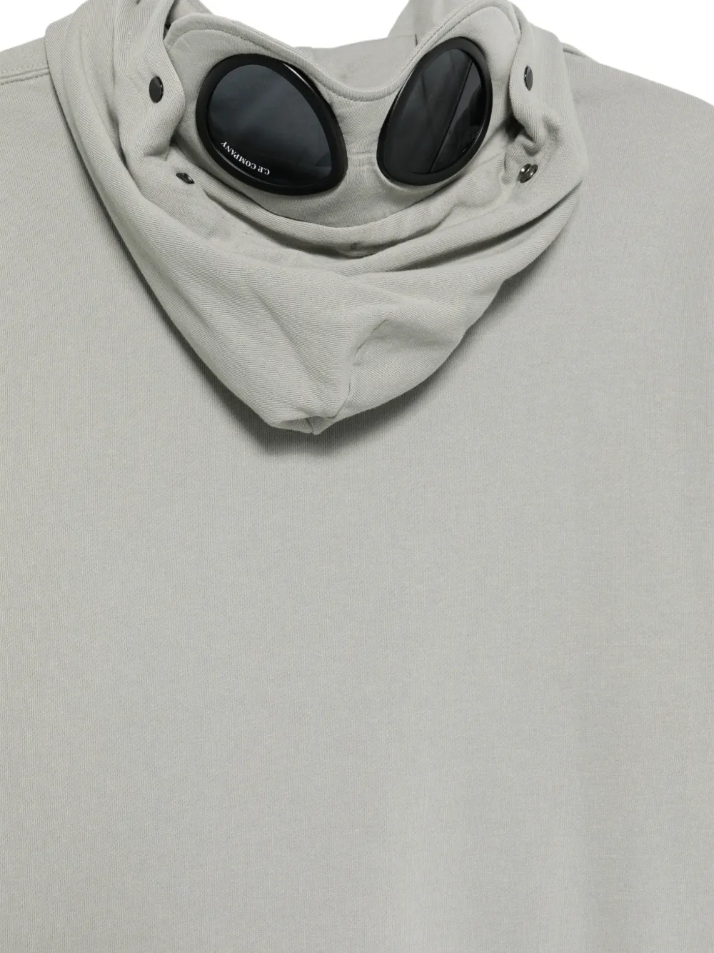 C.P. Company Kids Goggle-detail logo-print hoodie Grijs