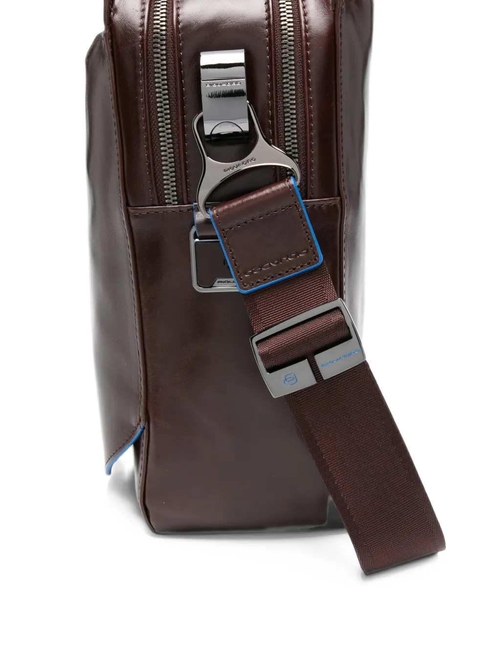 PIQUADRO Blue Square logo-plaque laptop bag Bruin