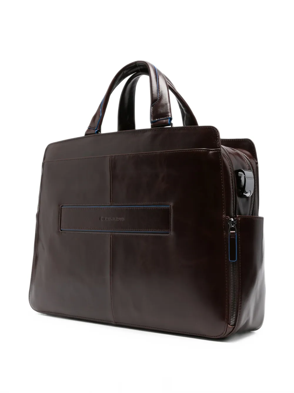 PIQUADRO Blue Square logo-plaque laptop bag - Braun
