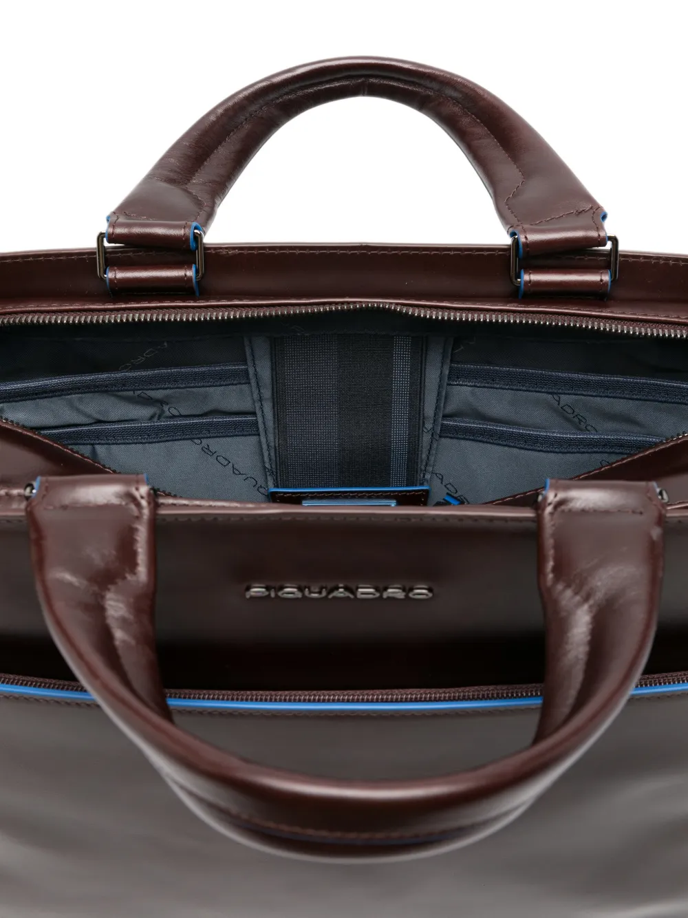 PIQUADRO Blue Square logo-plaque laptop bag Bruin