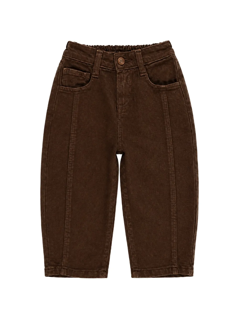 Miss Grant Kids seam-detail wide-leg jeans - Marrone