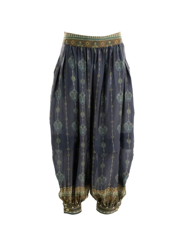 Zimmermann Paisley-print Buttoned-cuff Trousers in Blue