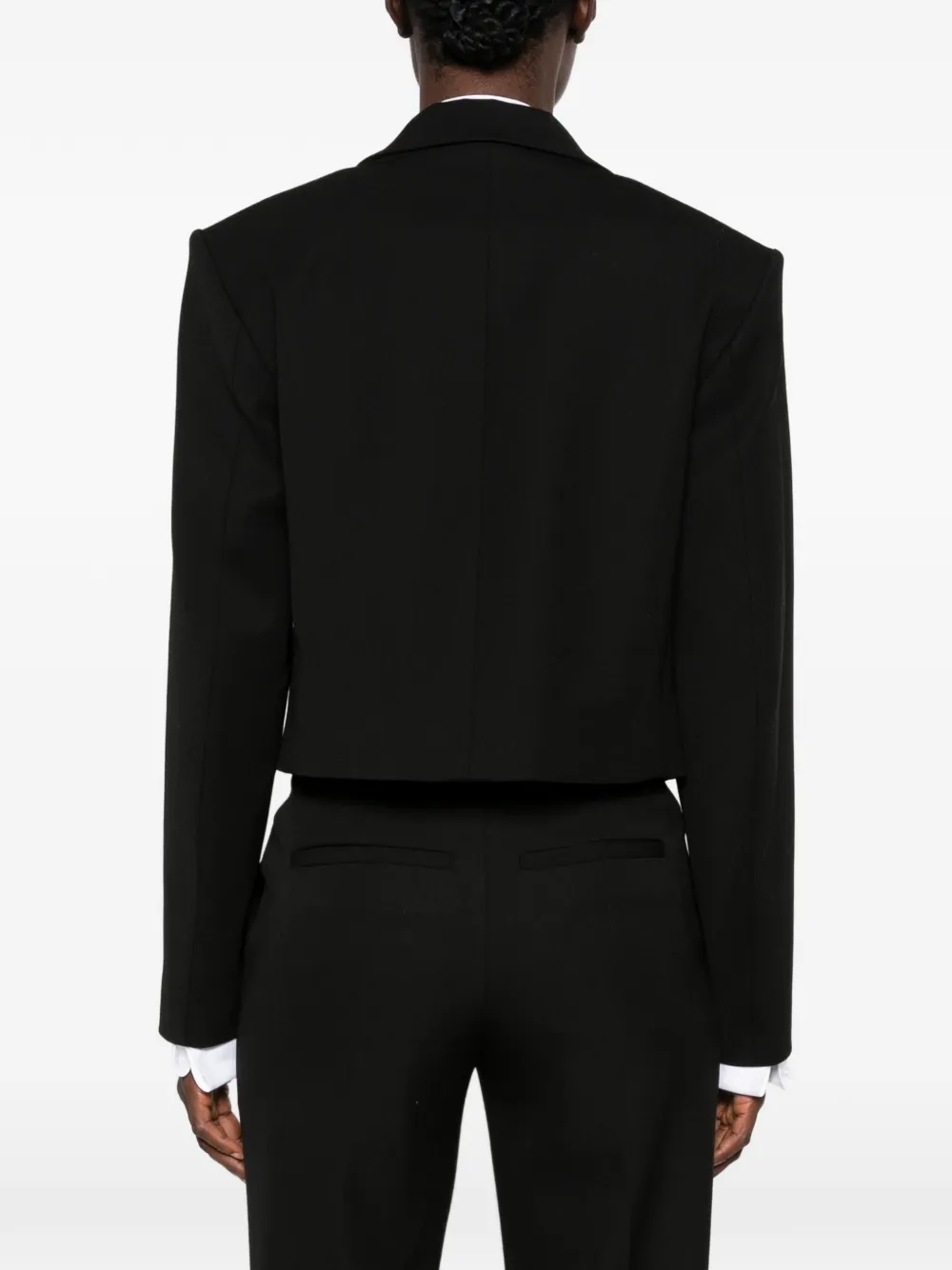 Seafarer Liv cropped blazer met dubbele rij knopen Zwart