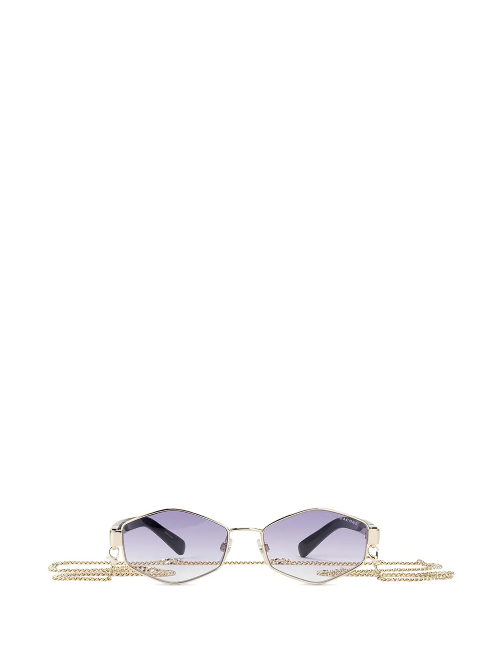 Marc Jacobs Eyewear Zonnebril met geometrisch montuur en schakelketting Goud
