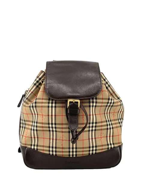 Burberry Pre-Owned mochila de lona Haymarket Check 2000-2017