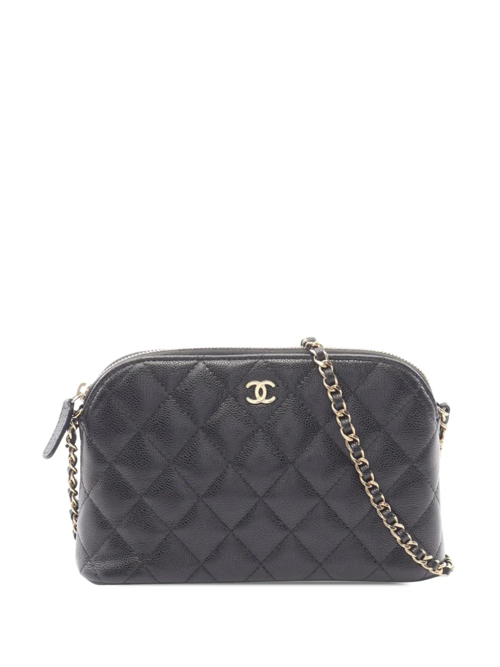 CHANEL Pre-Owned 2021-2026 Mini CC Quilted Caviar Clutch On Chain crossbody bag - Nero