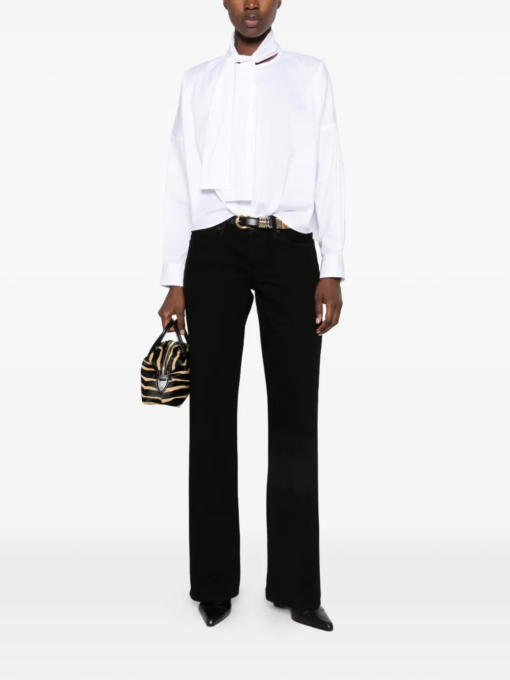 Le Sarte Pettegole Blouse met strik Wit