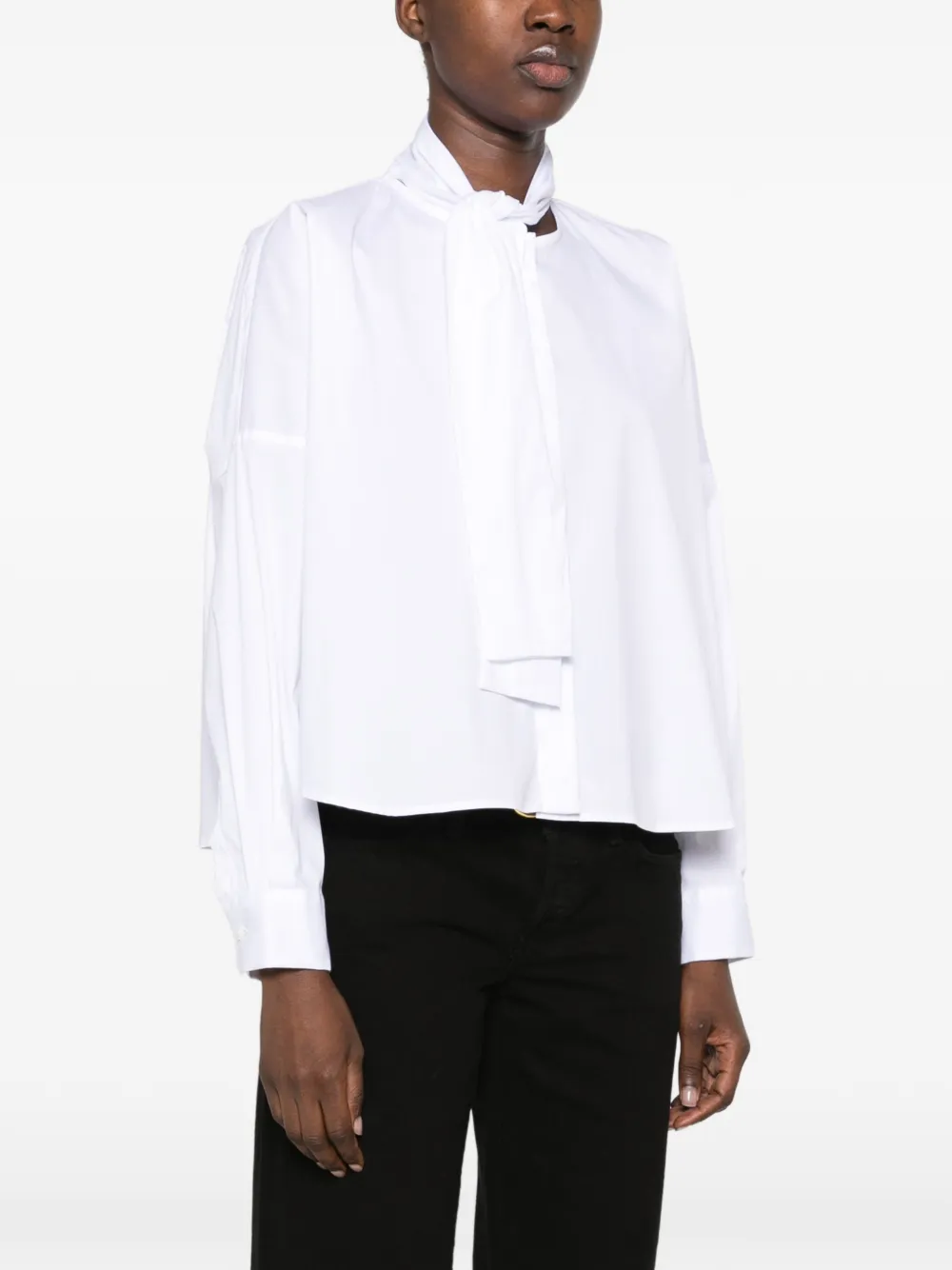 Le Sarte Pettegole Blouse met strik Wit
