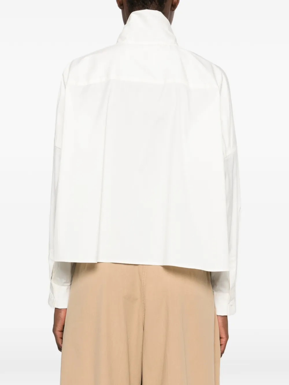 Le Sarte Pettegole Blouse met strik en knopen Beige