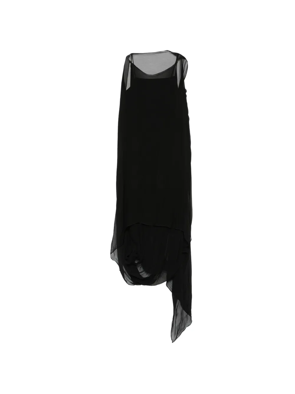 STAUD Viona sheer-panelled draped maxi dress - Noir