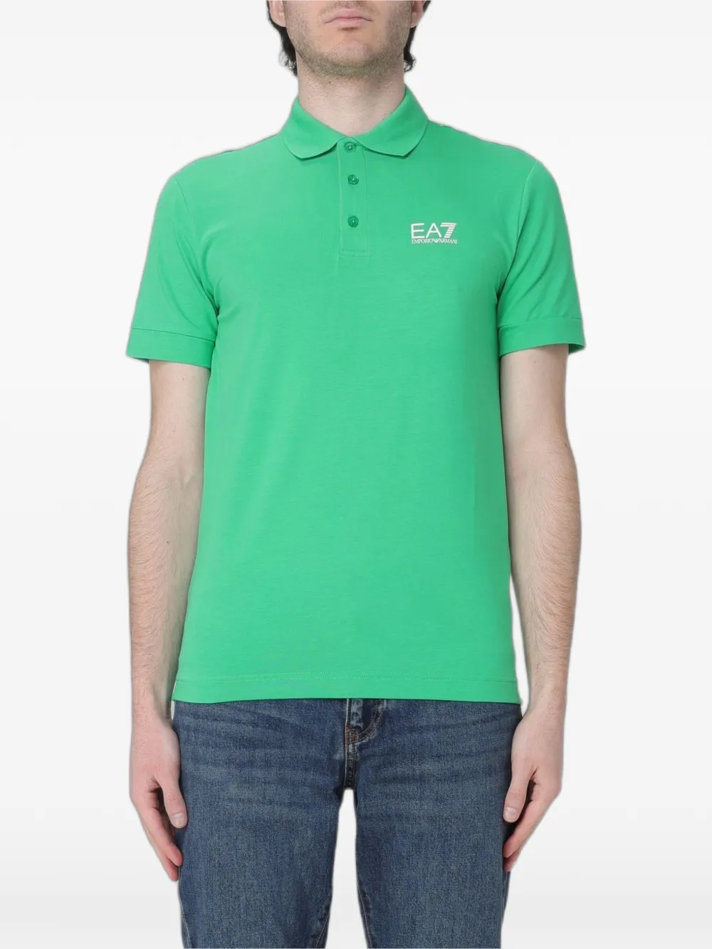 Ea7 Emporio Armani logo-print polo shirt - Verde