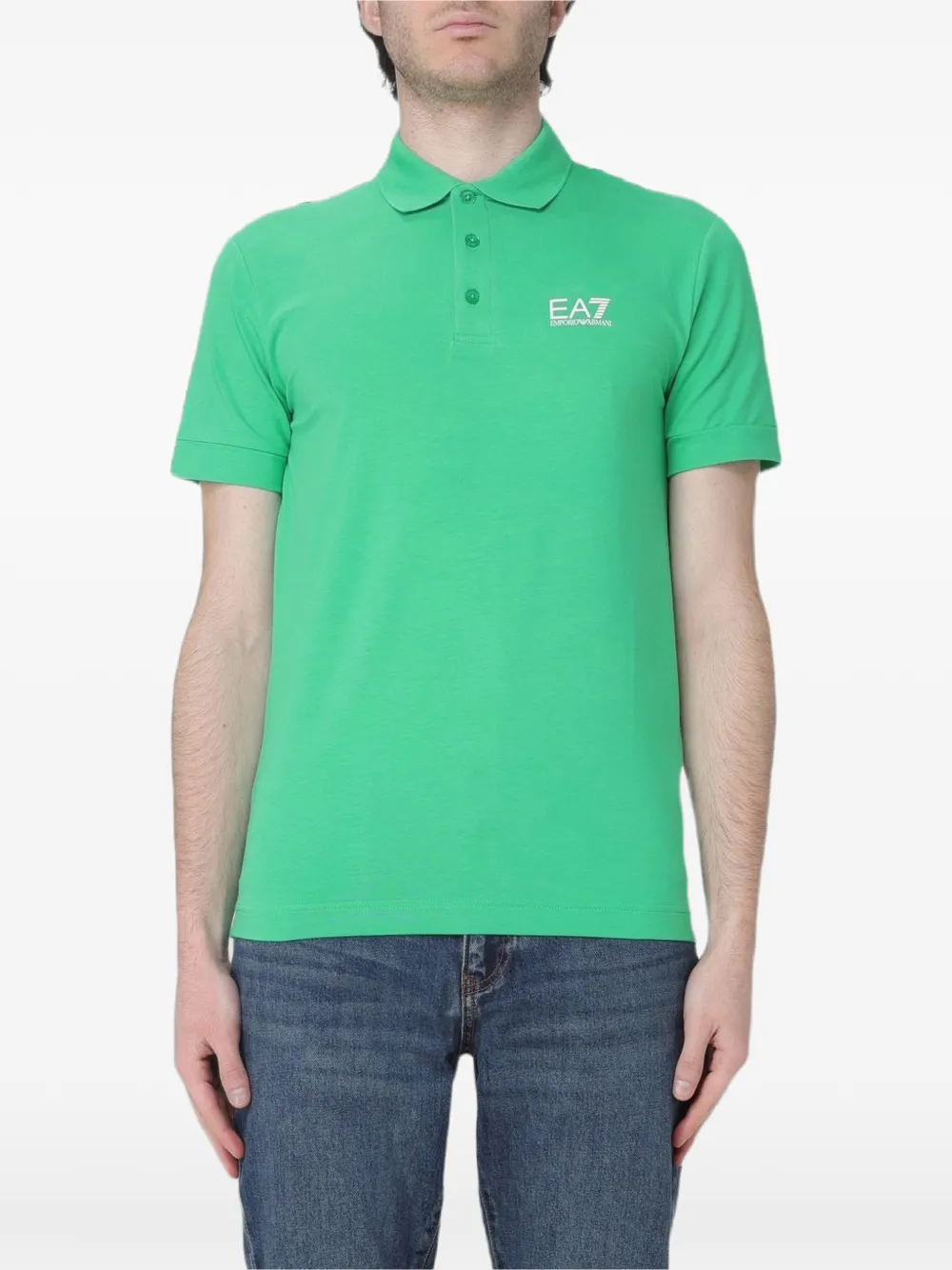 Ea7 Emporio Armani logo-print polo shirt - Verde