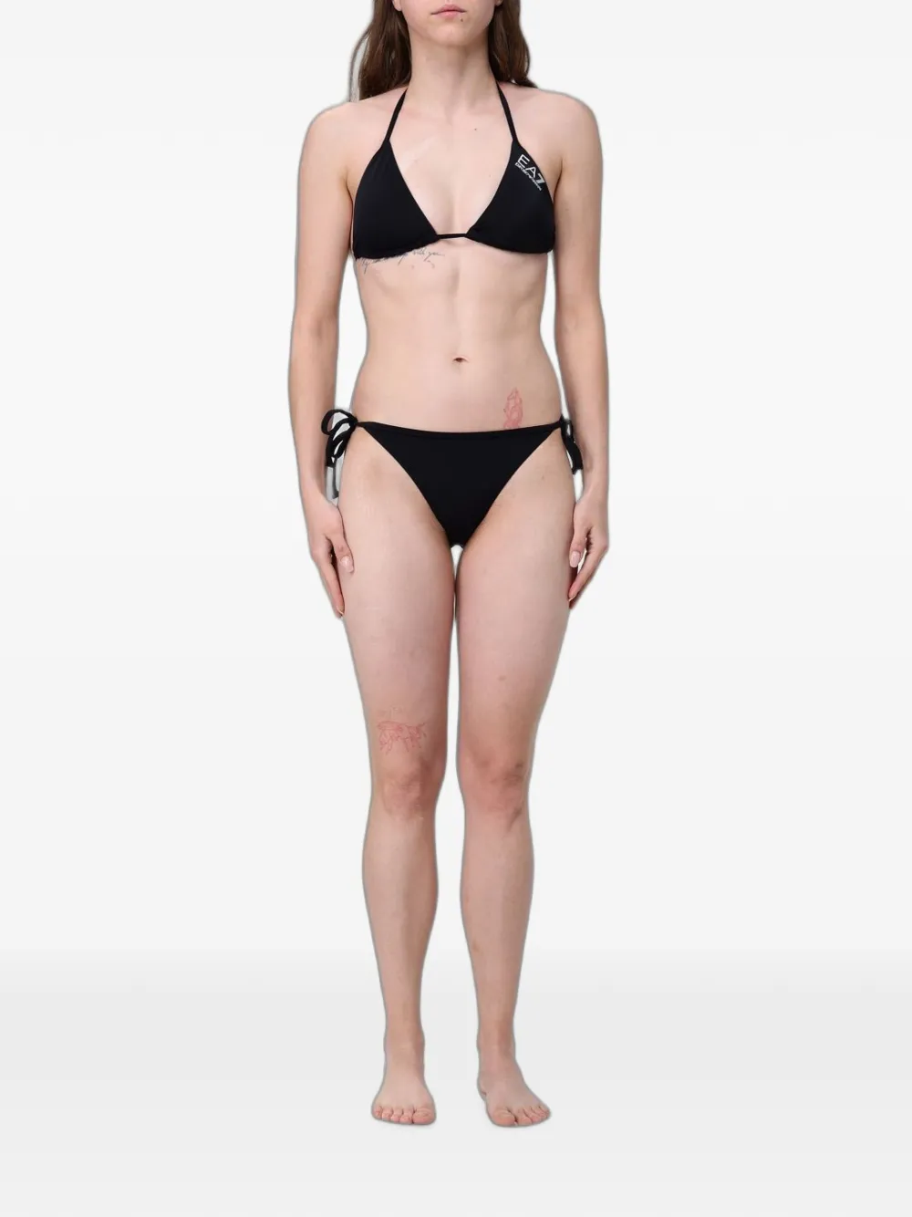 Ea7 Emporio Armani logo-print triangle bikini - Nero