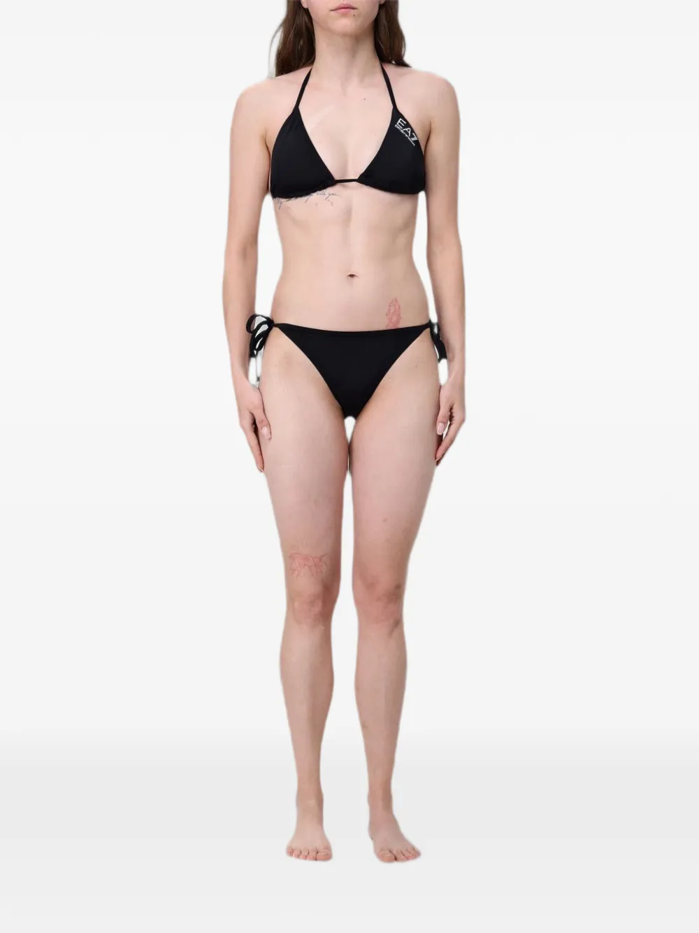 Ea7 Emporio Armani logo-print triangle bikini - Nero