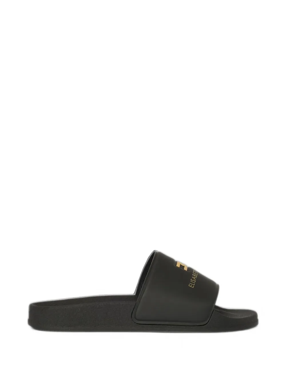 Elisabetta Franchi Kids logo-print sliders Zwart