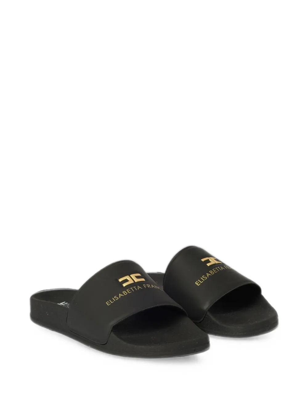 Elisabetta Franchi Kids logo-print sliders - Nero