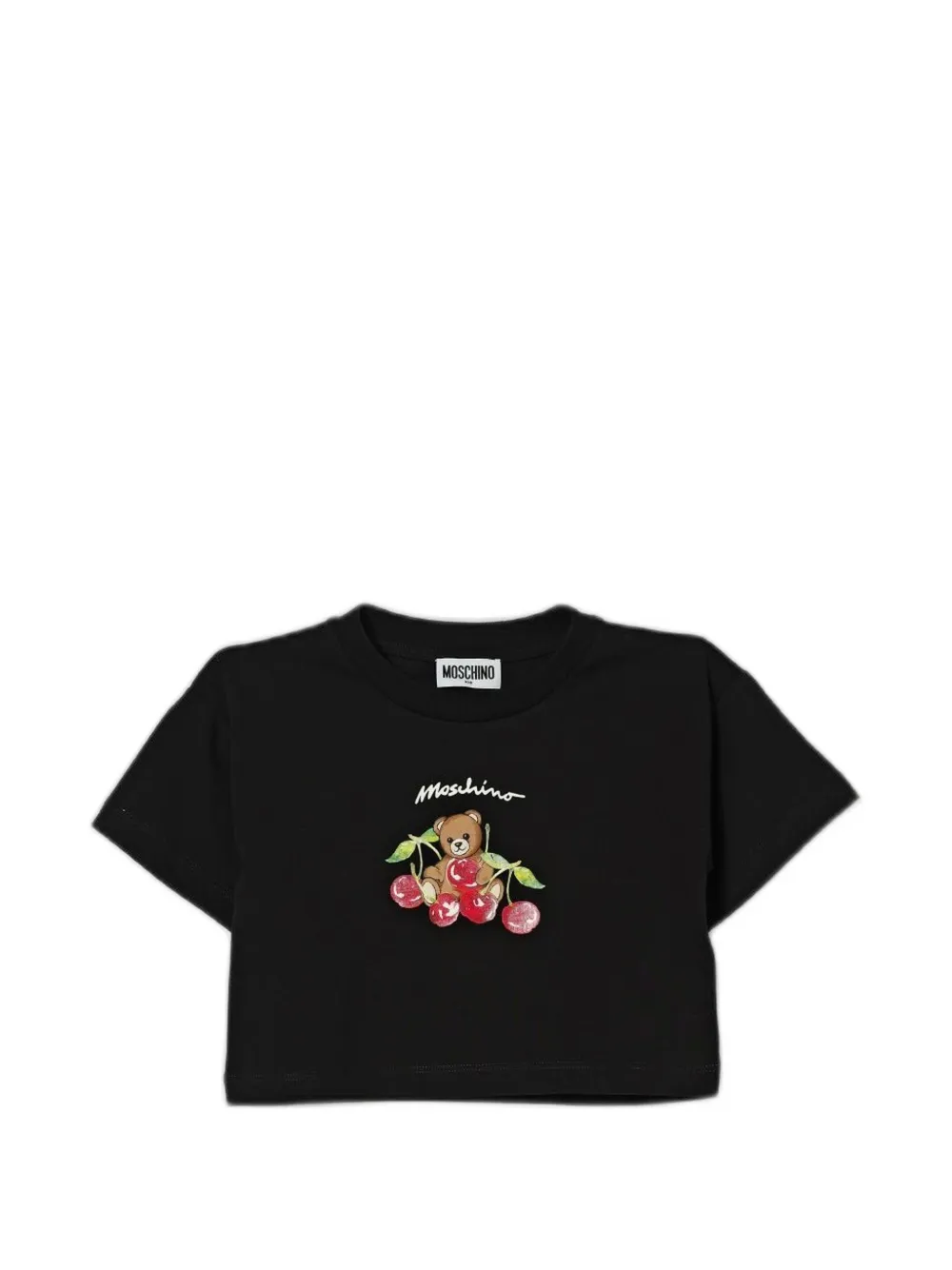 Moschino Kids Teddy Bear T-shirt met kersenprint Zwart