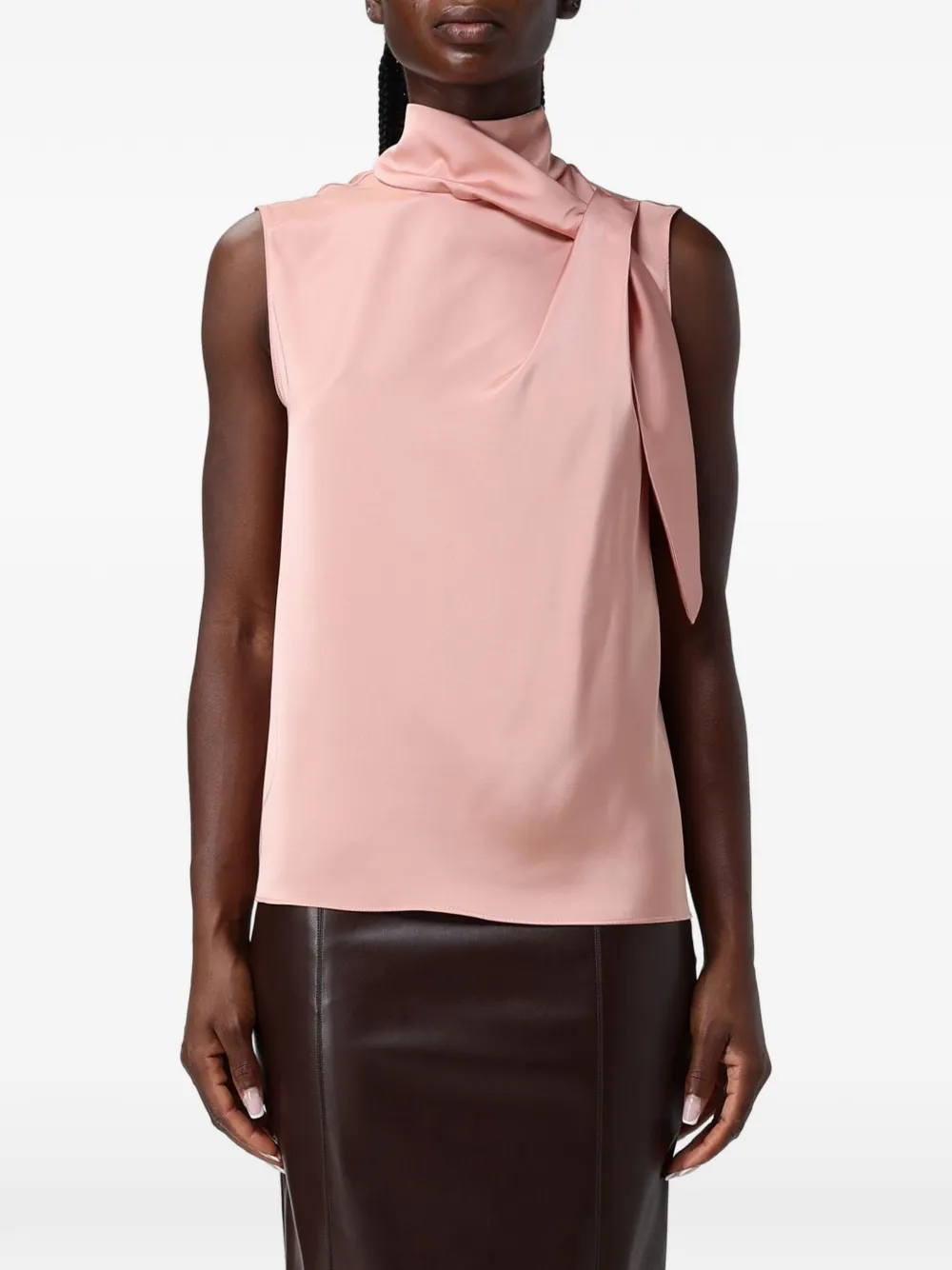 Hanita bow-detail sleeveless blouse - Rosa
