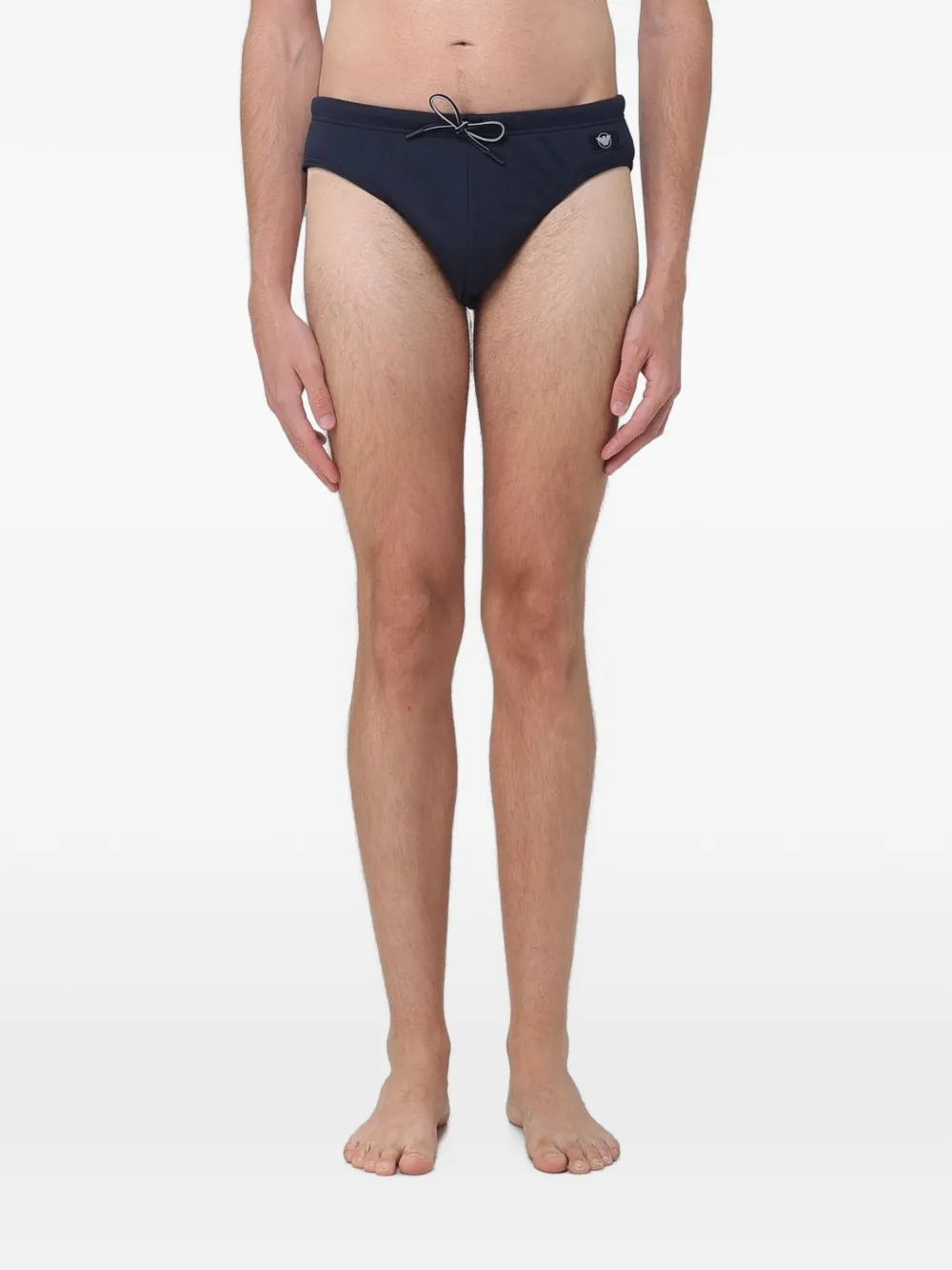 Emporio Armani Badehose mit Logo-Patch und Kordelzug - Blau