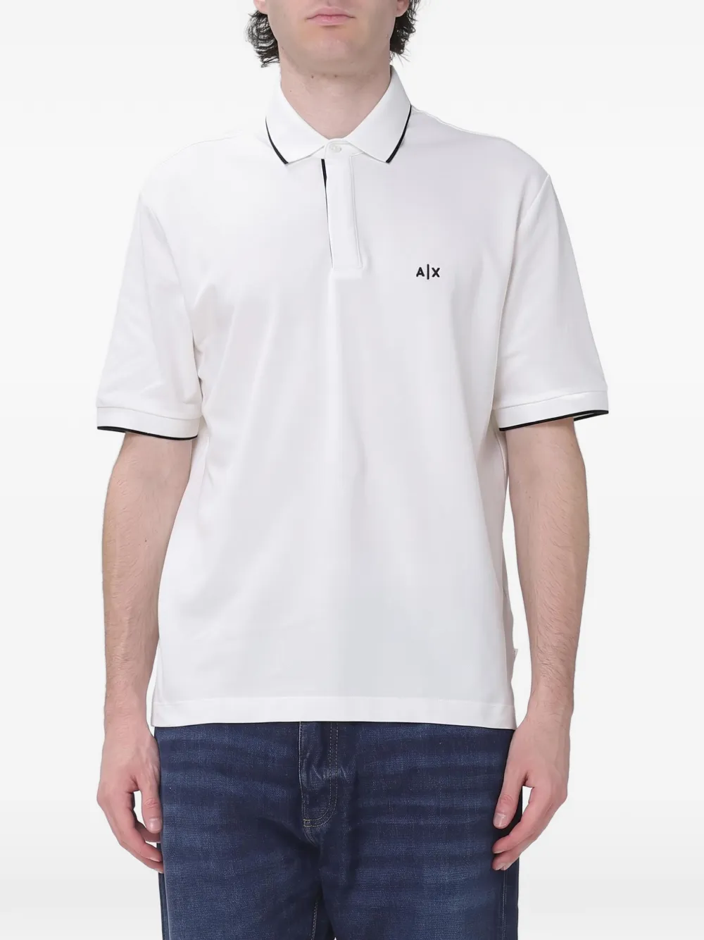 Armani Exchange logo-detail polo shirt - Bianco