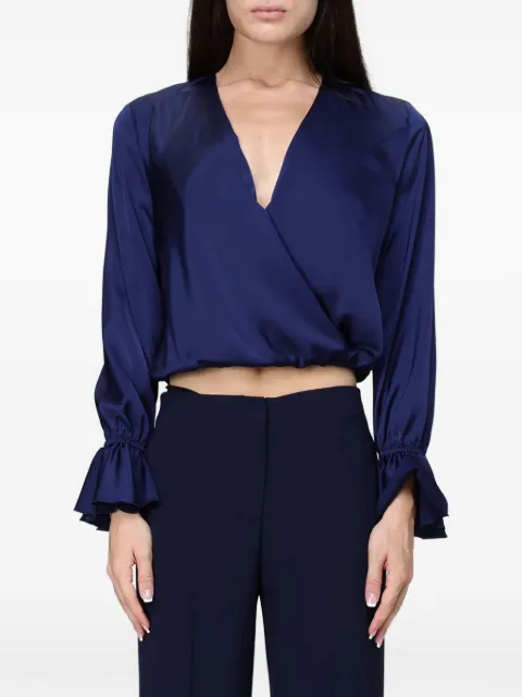 Hanita ruffled-cuff wrap blouse