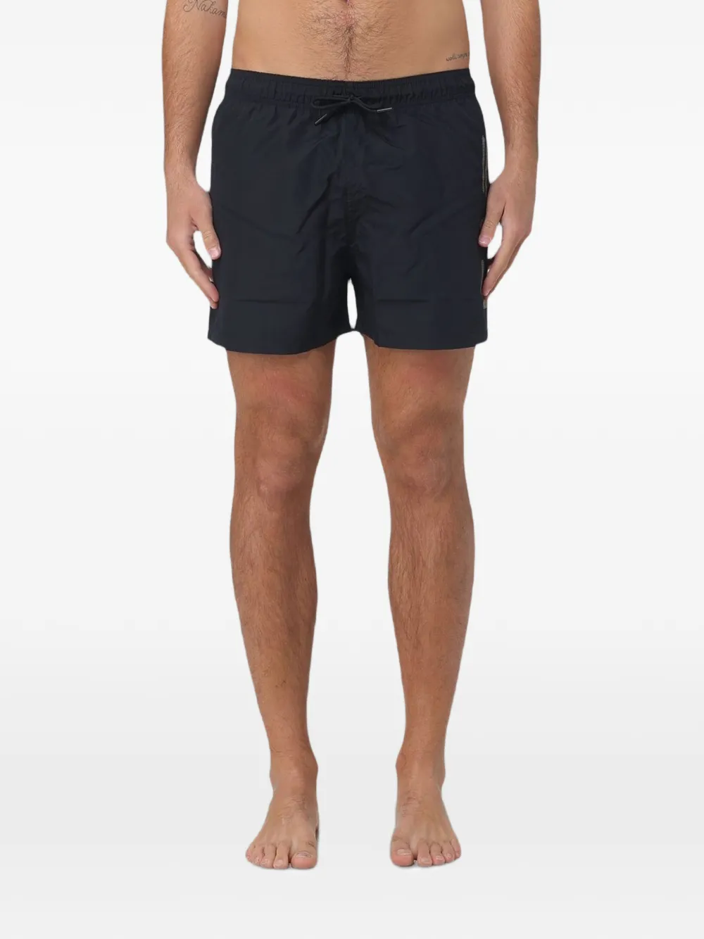 Ea7 Emporio Armani logo-print drawstring swim shorts - Nero