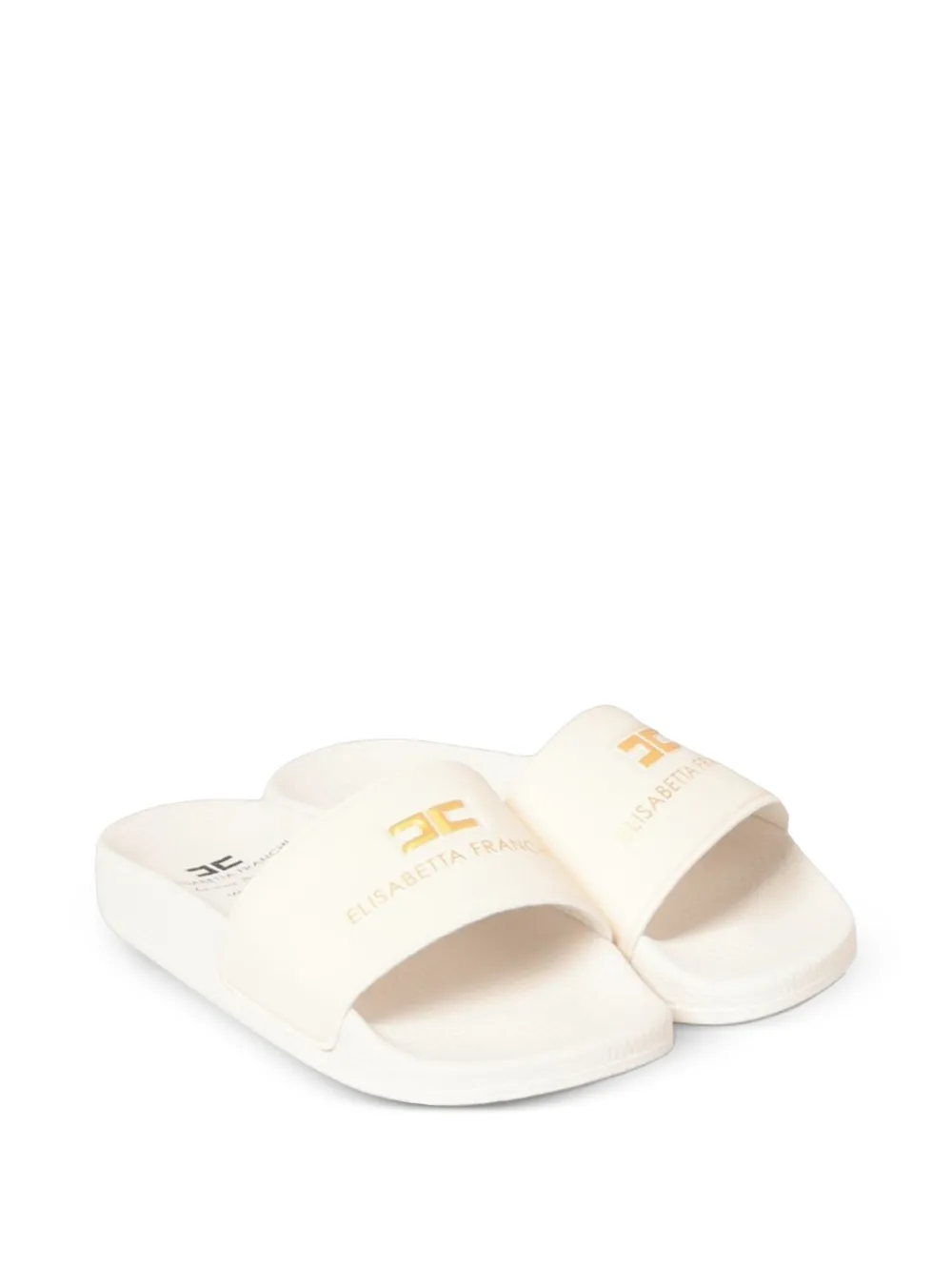 Elisabetta Franchi Kids claquettes à logo imprimé - Blanc Elisabetta Franchi Kids claquettes à logo imprimé - Blanc