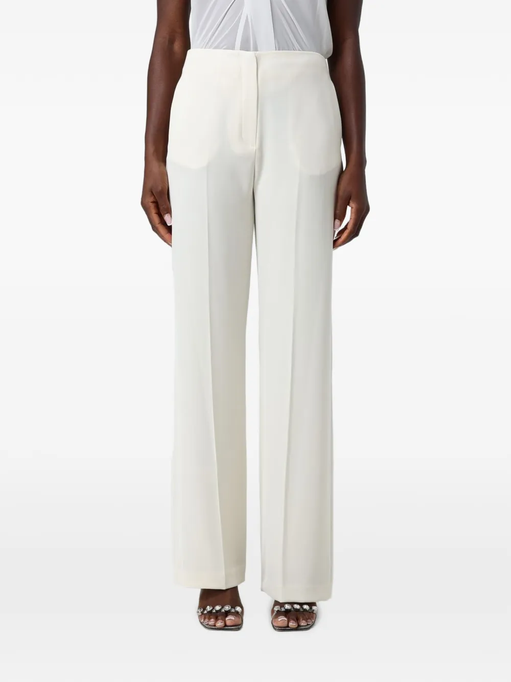 Hanita pressed-crease trousers - Bianco