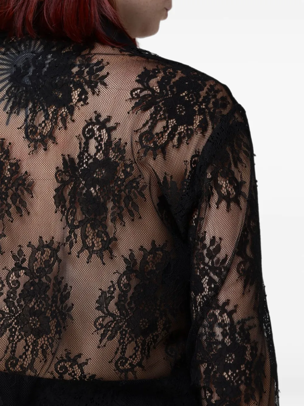 Hanita Blouse met kant Zwart