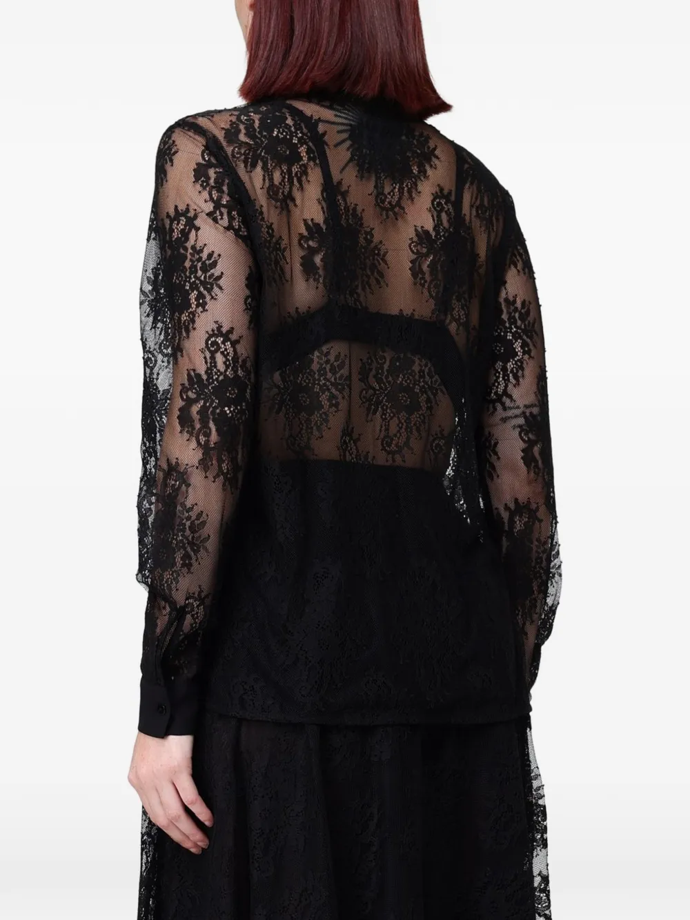 Hanita Blouse met kant Zwart
