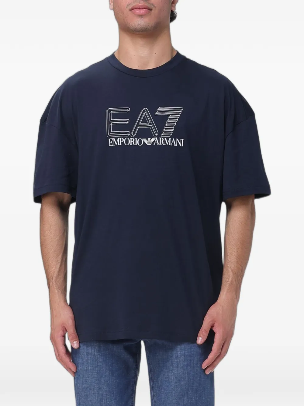 Ea7 Emporio Armani logo-print T-shirt - Blu