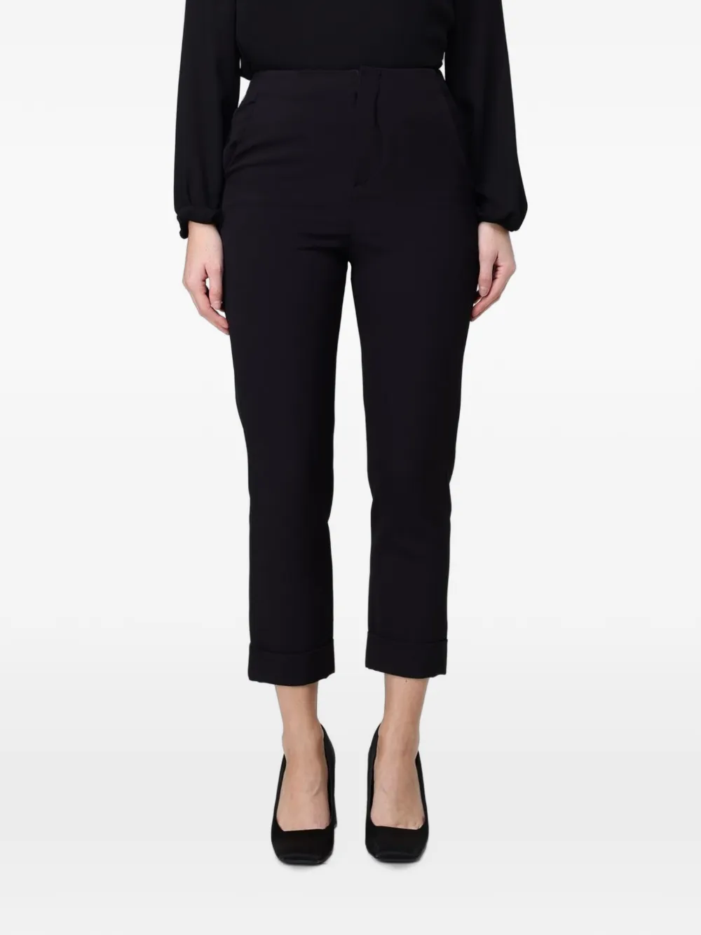 Hanita turn-up cuff trousers - Nero