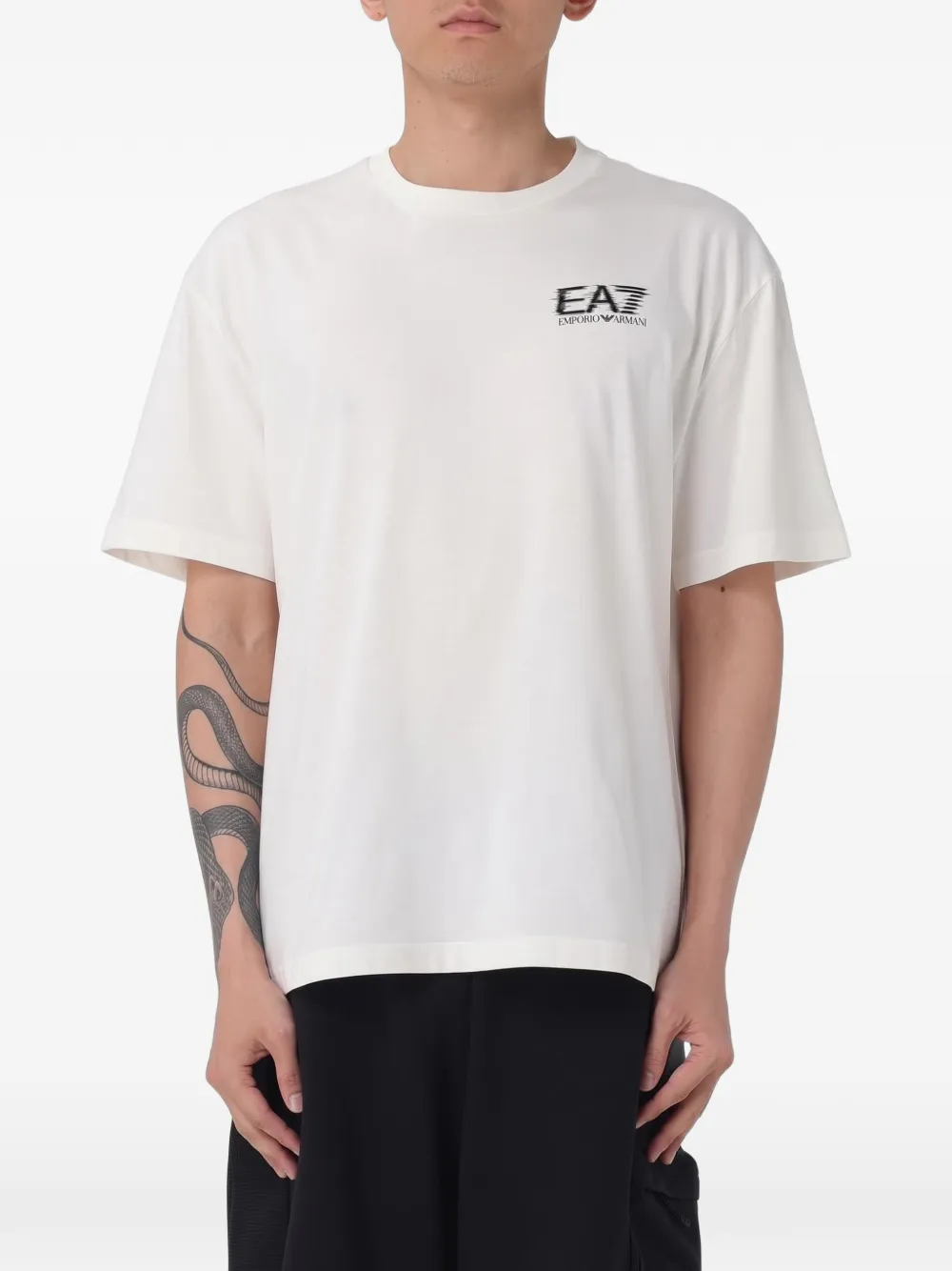 Ea7 Emporio Armani T-shirt met logoprint Wit