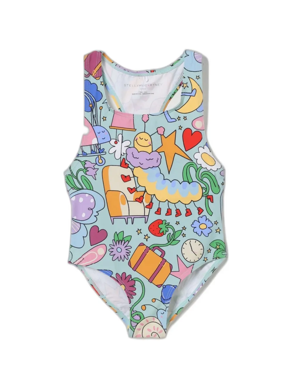 Stella McCartney Kids Badeanzug mit grafischem Print - Blau