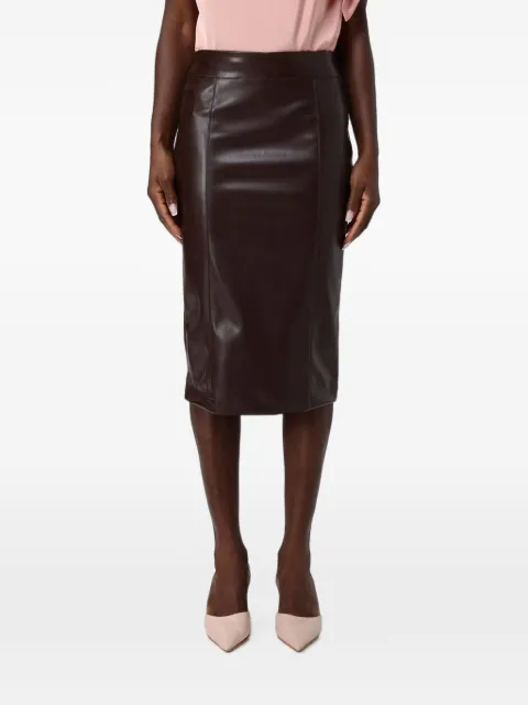 Hanita rear-zip pencil midi skirt