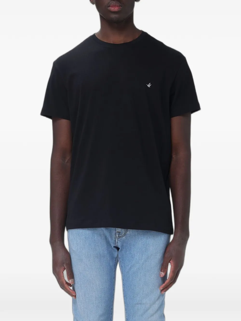 Brooksfield Logo-embroidered T-shirt In Black
