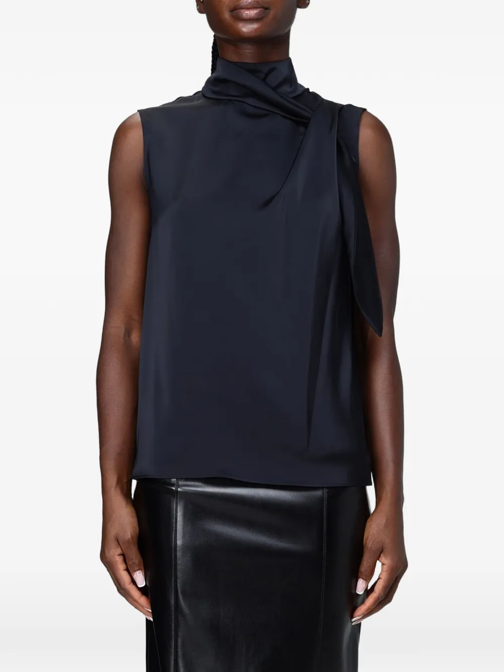 Hanita tie-neck sleeveless top - Blu