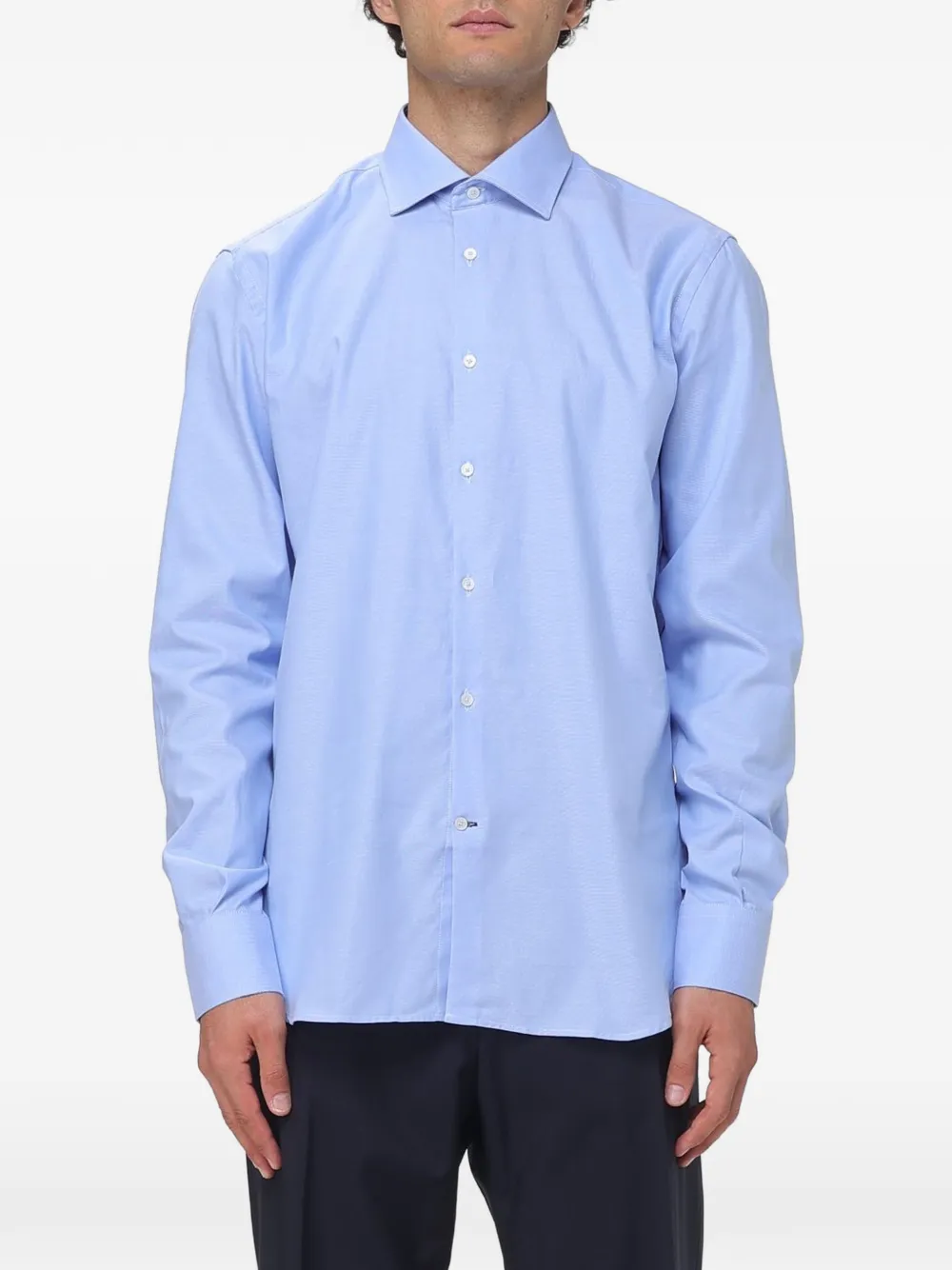 Brooksfield Oxford Cotton Shirt In Blue