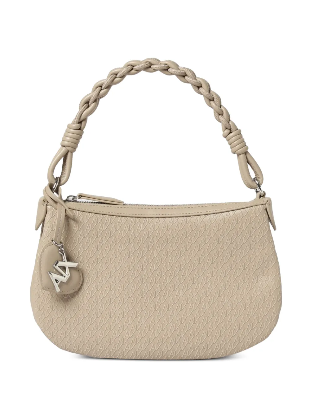 Emporio Armani logo-embossed braided shoulder bag - Toni neutri